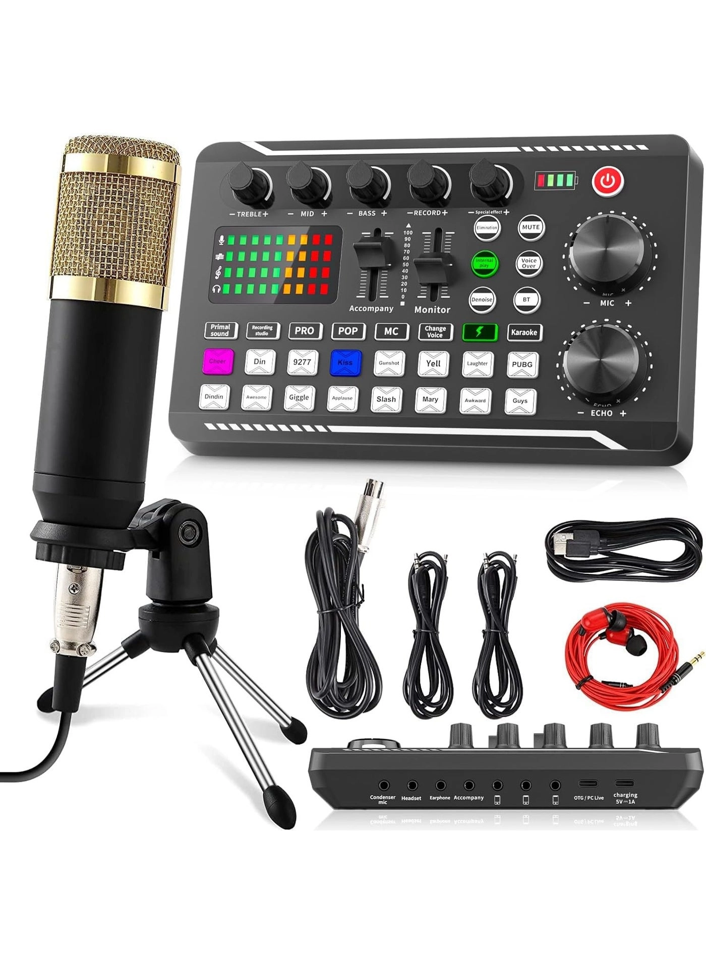 Bukela F998 - Live Sound Card + BM-800 - Condenser Mic