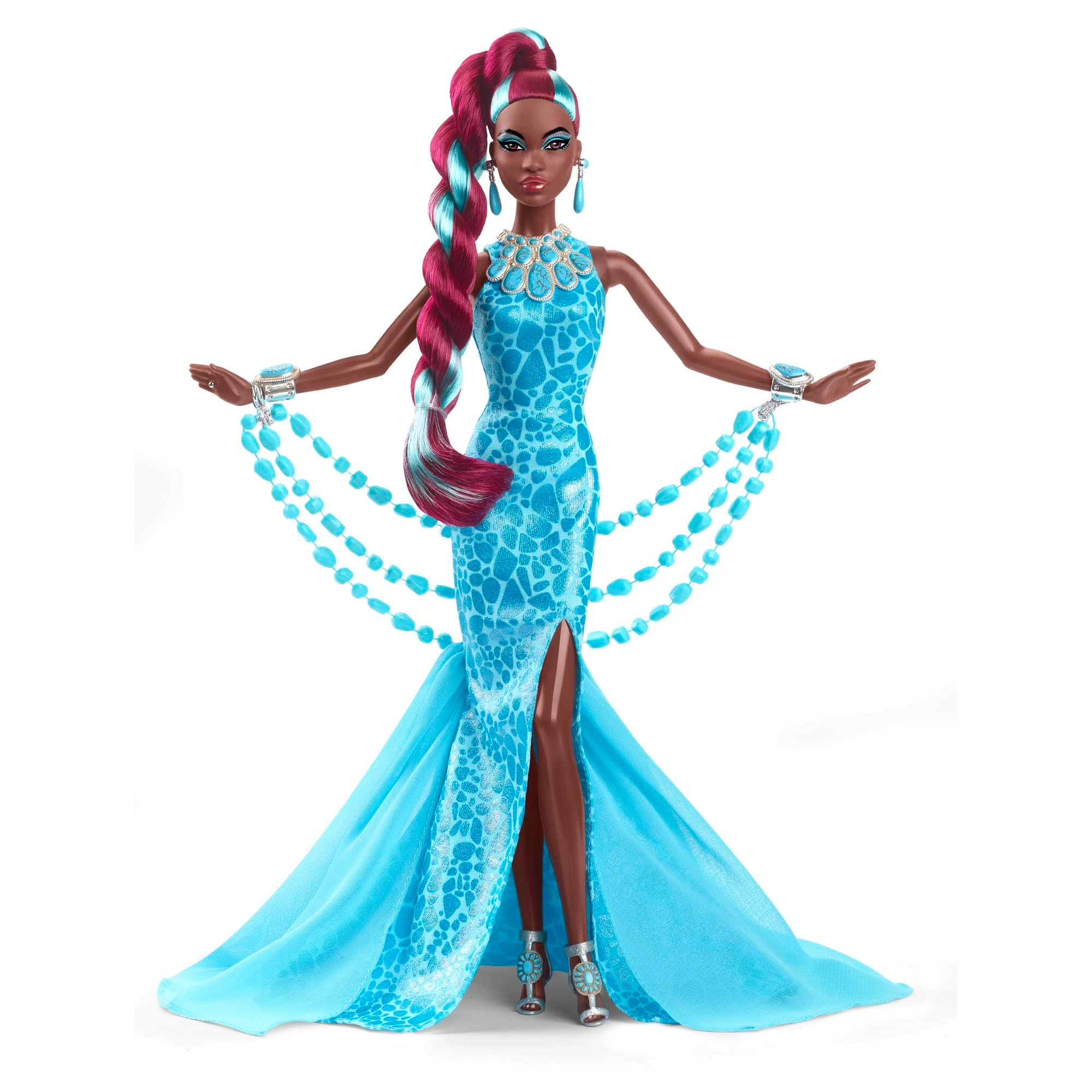 Barbie Crystal Fantasy Collection Amethyst Doll - Genuine Stone Necklace Ages 18+