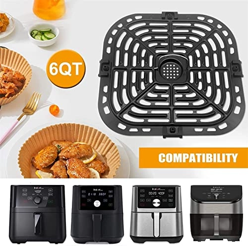 Air Fryer Tray - stainless steel rubber 1 x hot air fryer tray. 8 x air fryer rubber buffers.