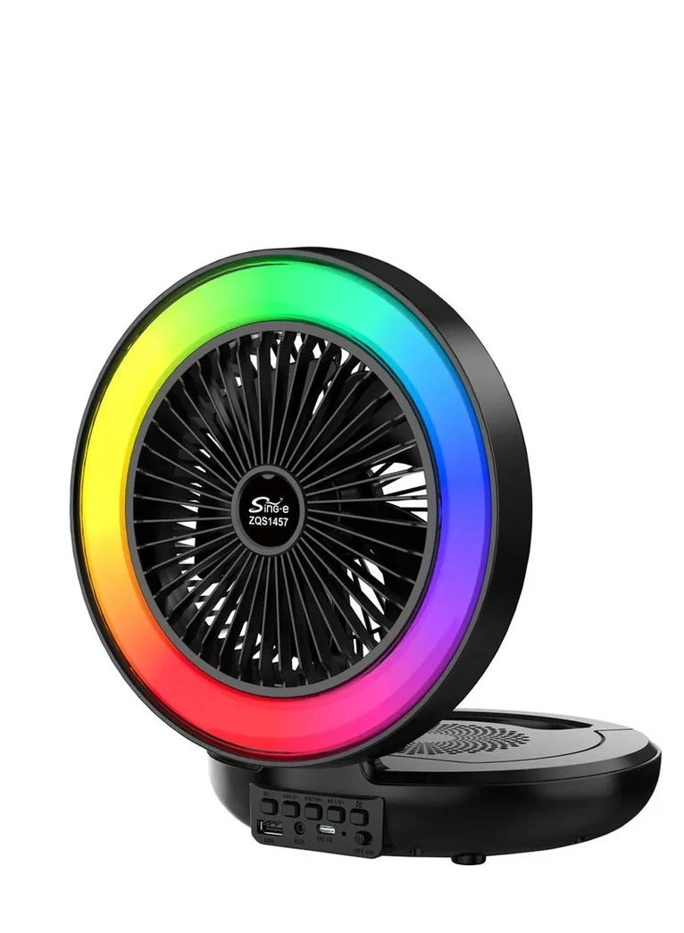Mini fan wireless bluetooth speaker