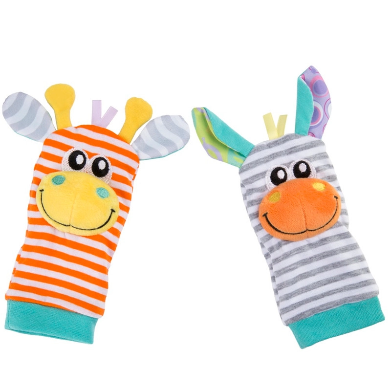 Jungle Wrist Rattle And Foot Finder - Suitable for 0 months & above Polyester + Cotton + ABS Jungle 2 pairs