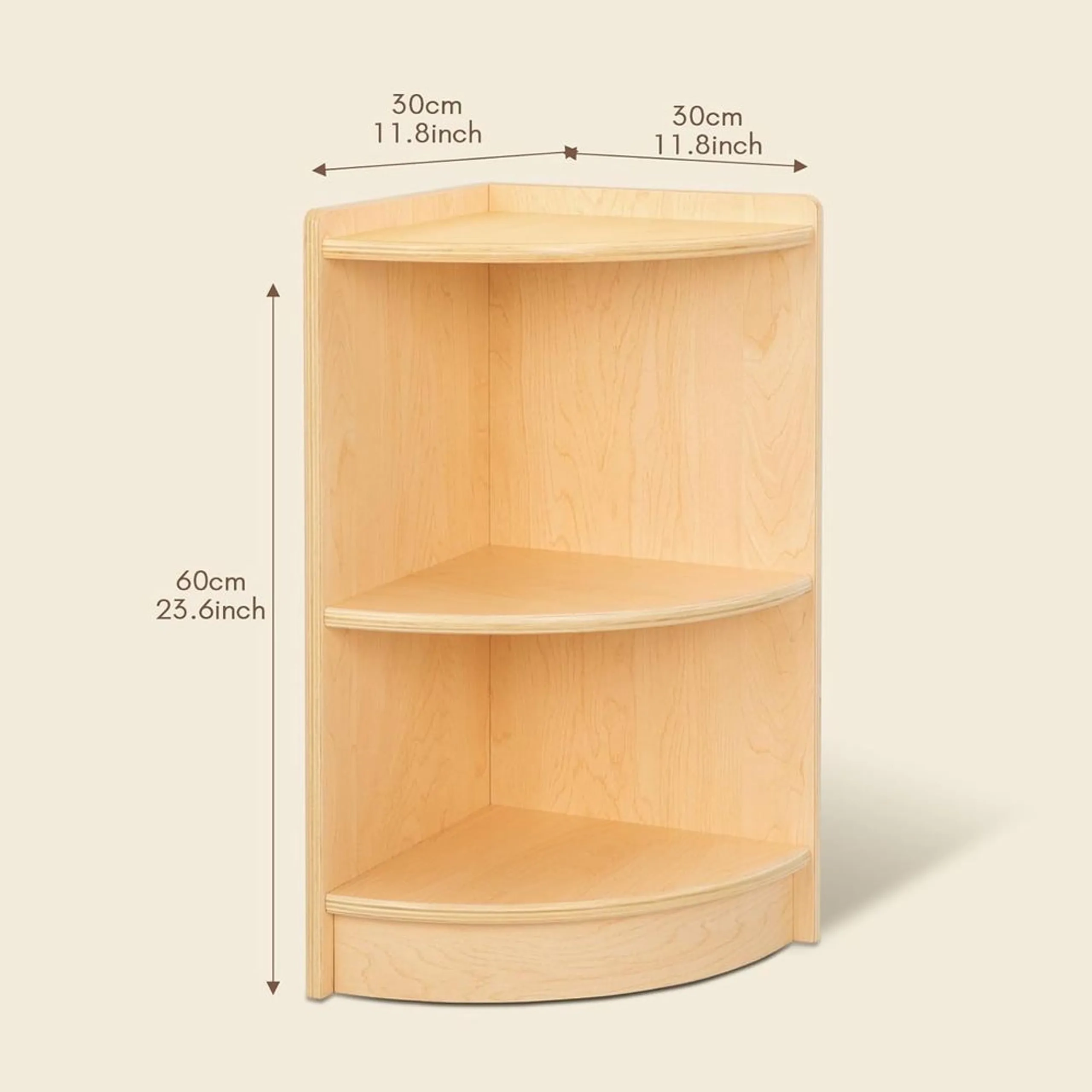 Wooden Corner Toy Organizer Shelf - 15 mm thick plywood wood
