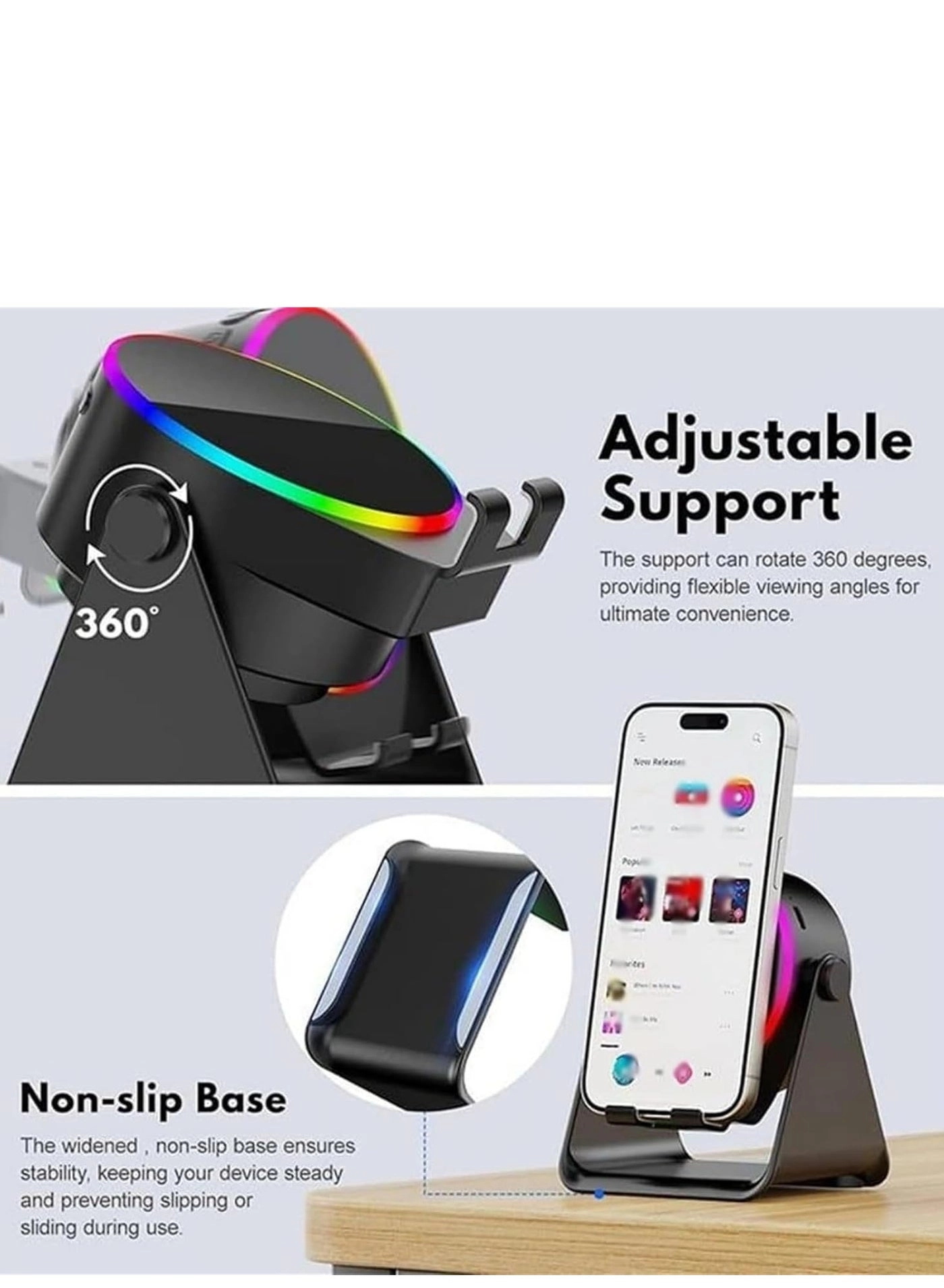 4-in-1 360° Rotating Bluetooth Speaker Stand