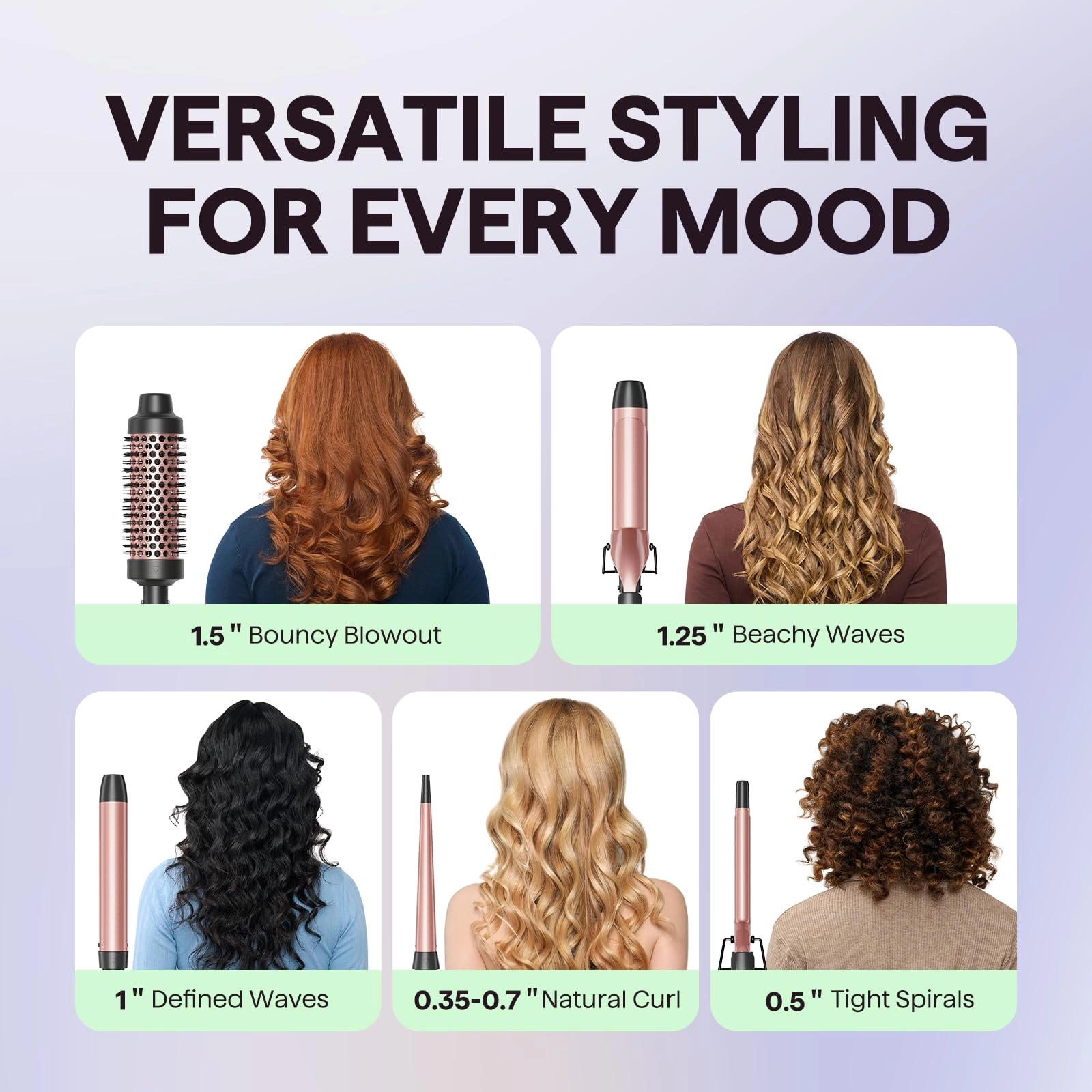 5 in 1 Curling Iron Set - 0.5'-1.25'