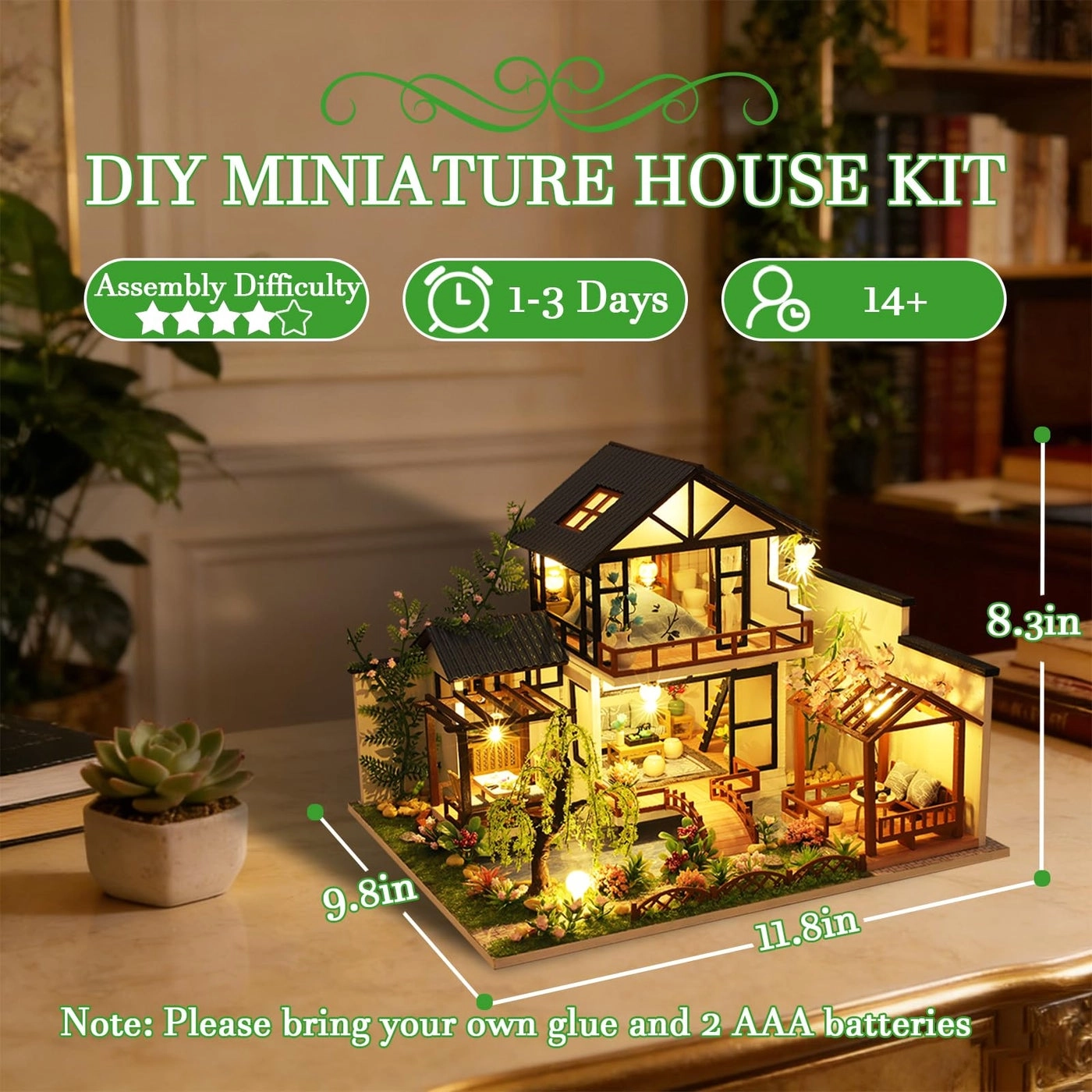 DIY Miniature House Kit - Bamboo Stream Courtyard
