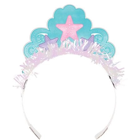 Party Zone Mermaid Shine Tiara With Fringe - Mermaid 8pcs