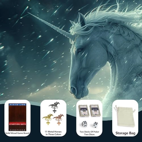 Horse Race Board Game - 11 Horses 4 Dice Solid Wood