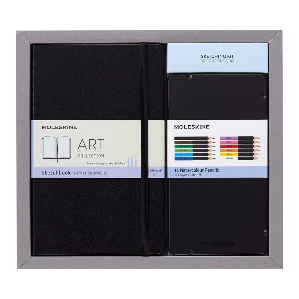 Moleskine Art Sketching Kit + Colored Pencil Set