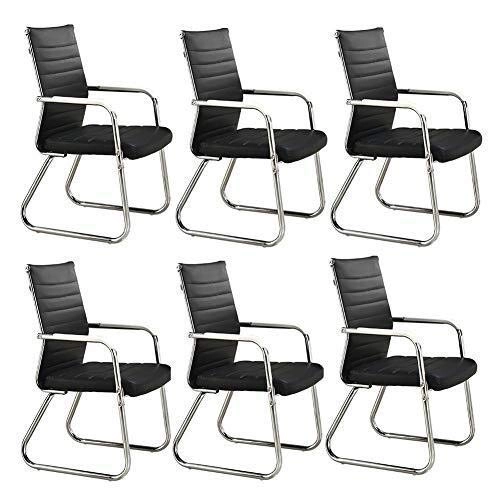 FTLOHQF Office Chairs - Set of 6 Leather Upholstered