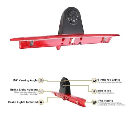 Brake light camera - Night vision + 5 inch Monitor