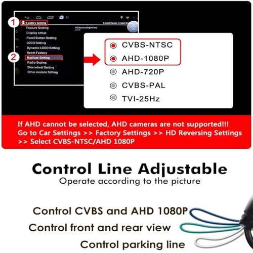 Rear View Backup Camera - Night Vision AHD CVBS 1080P
