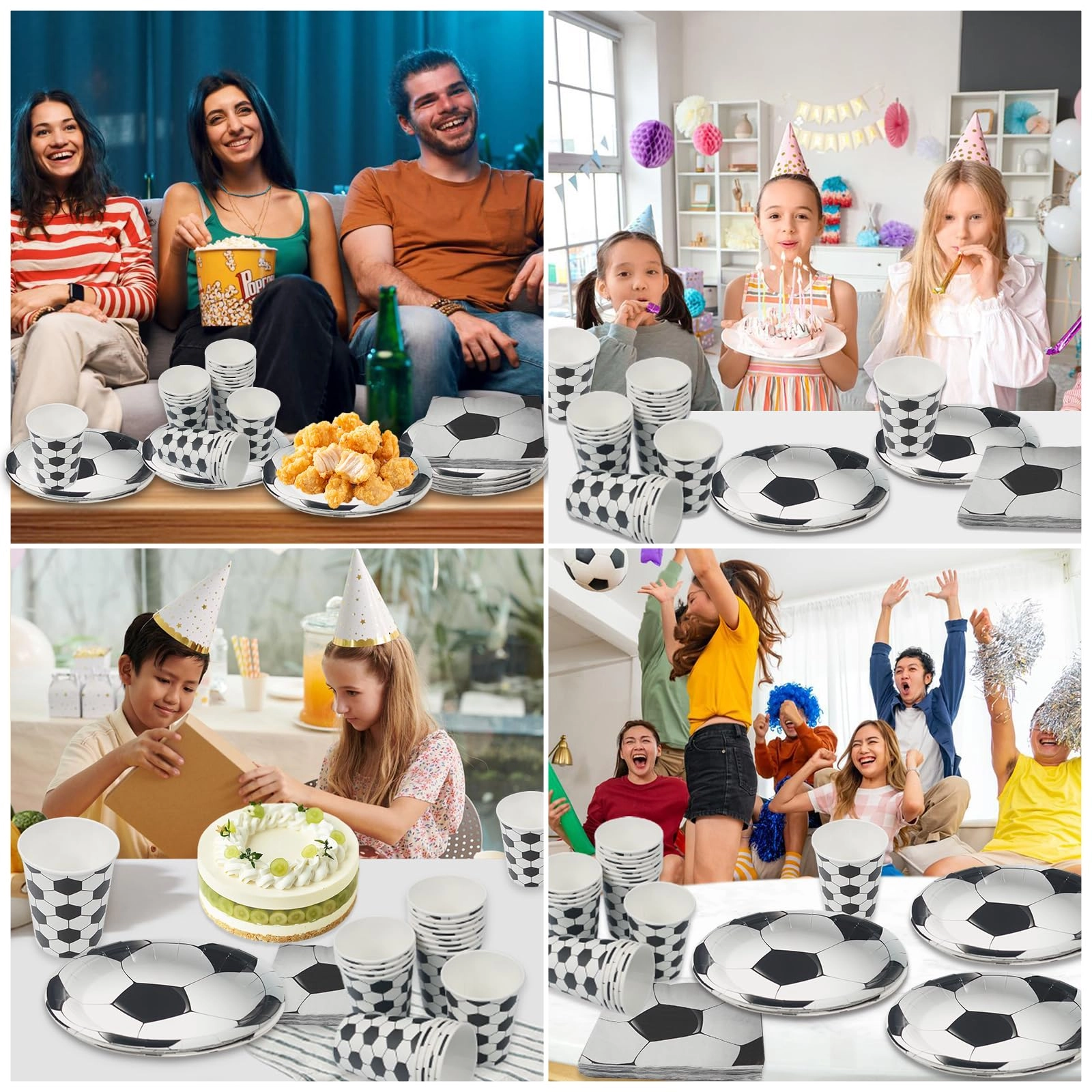 Football Birthday Party Tableware Set - 60 PCS Birthday
