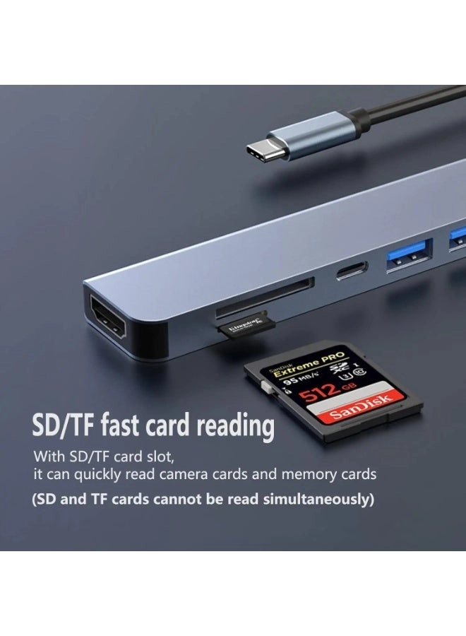 USB C Hub - 7-in-1 4K@60Hz 100W PD
