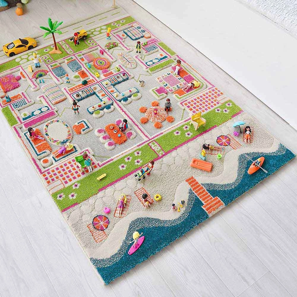 Beach House Design Educational 3D Carpet Playmat - 18 months