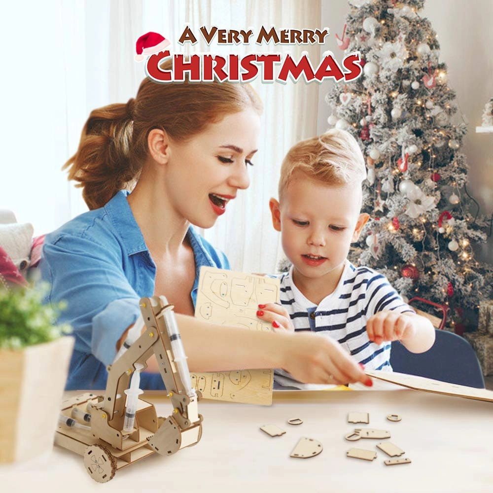 Wooden Excavator - 3D Air Pressure System 3 Replaceable Gripper