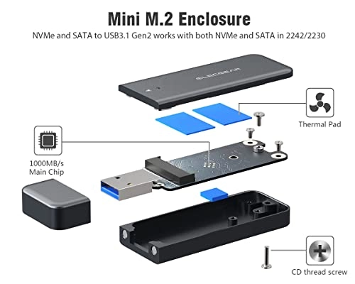 NV-2242A - 10Gbps USB3.1 Gen2 NVMe and SATA 2230/2242