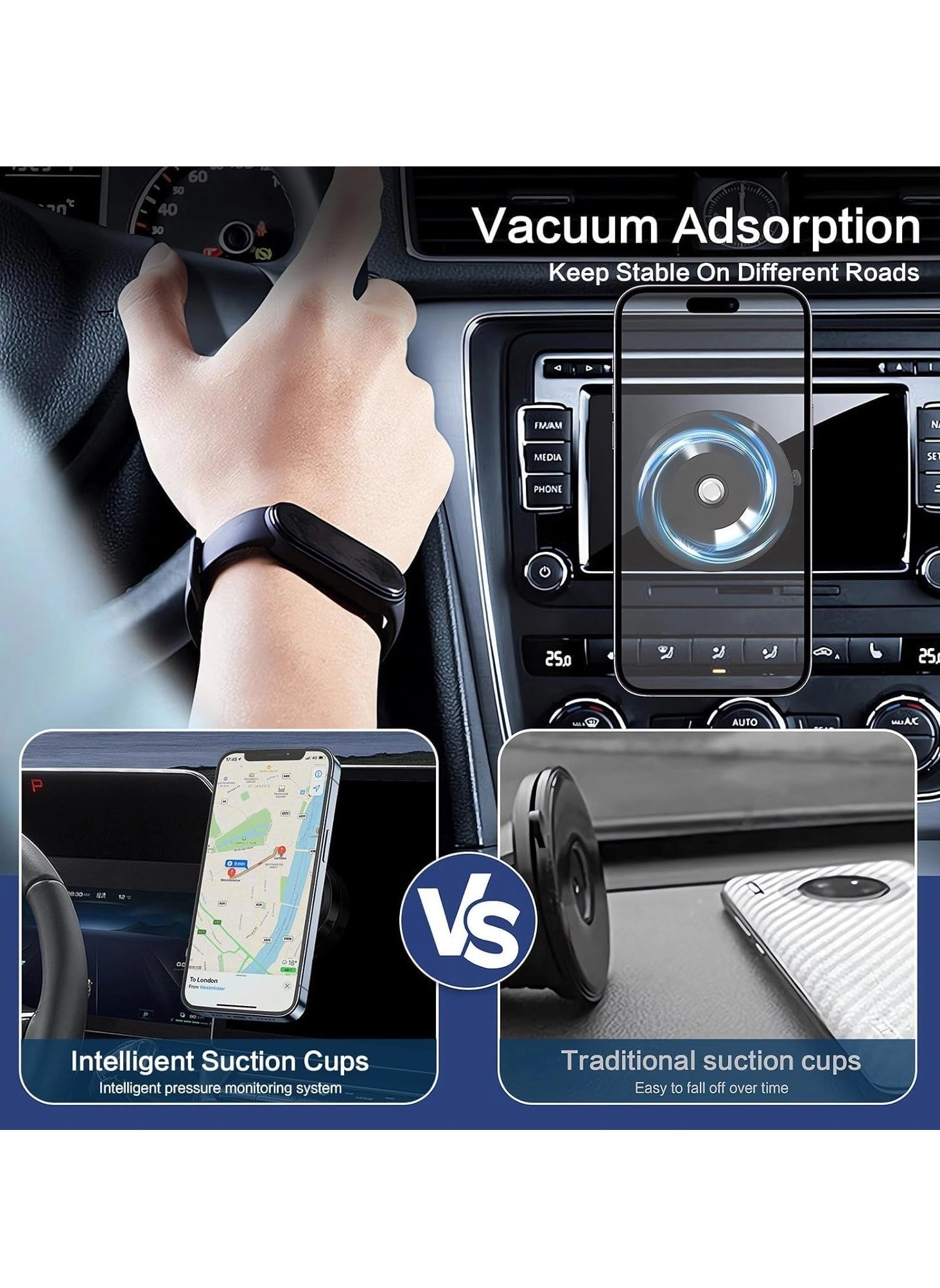 Magnetic Vacuum Suction Phone Holder