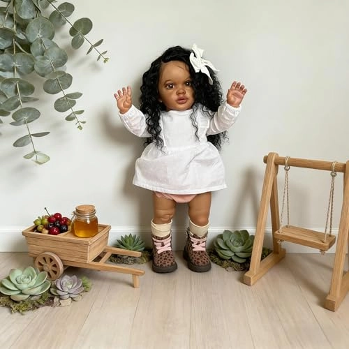 Pippa Reborn Baby Doll - 26 inch Cotton Vinyl Hand-rooted Curly Hair Ages 3+