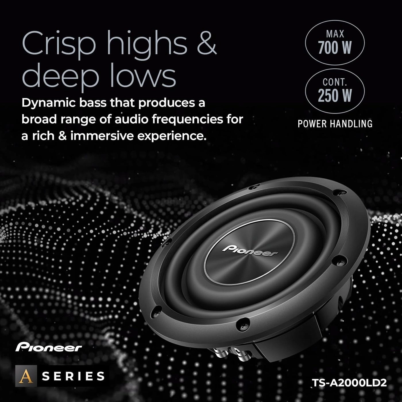 TS-A2000LD2 - 250 watts RMS 8 inch