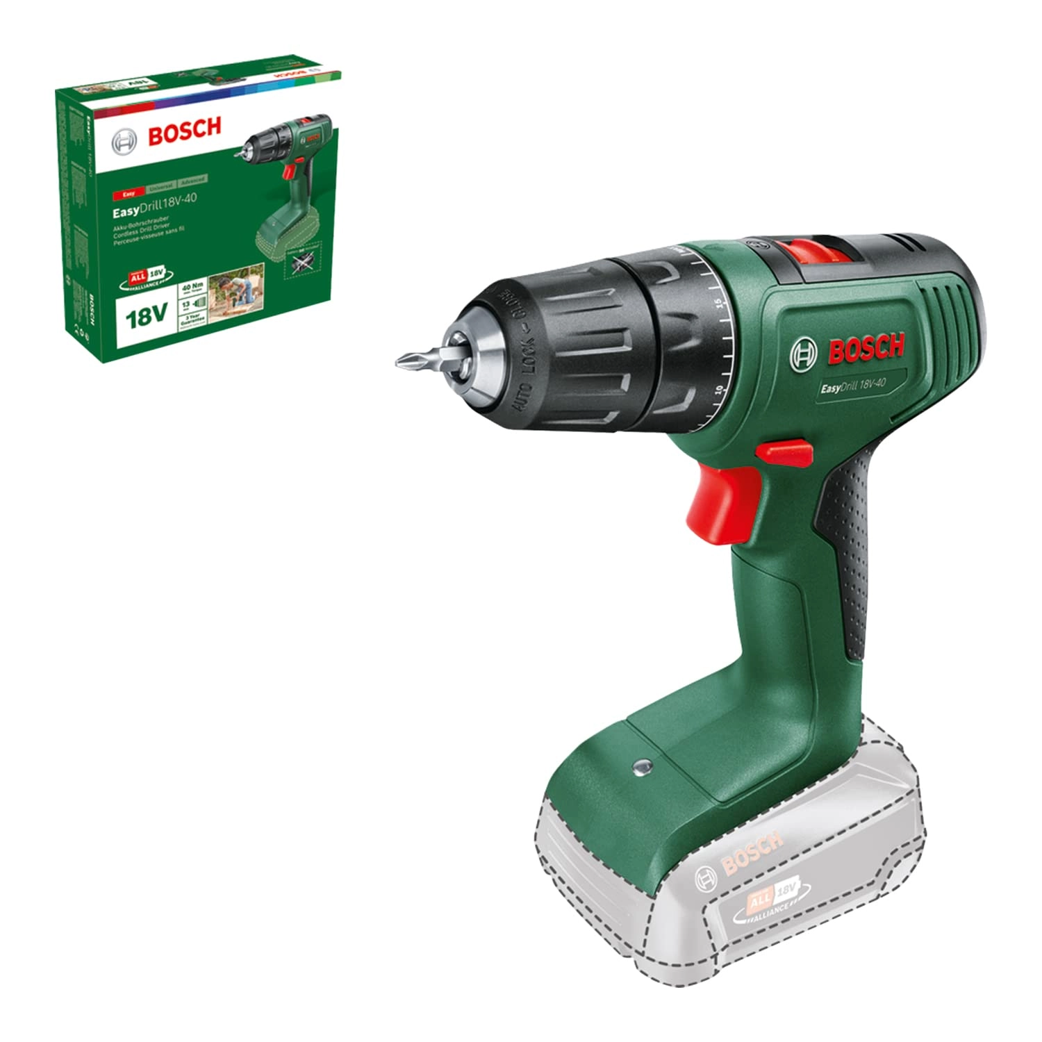 Bosch EasyDrill 18V-40 - 2 Ampere-hour