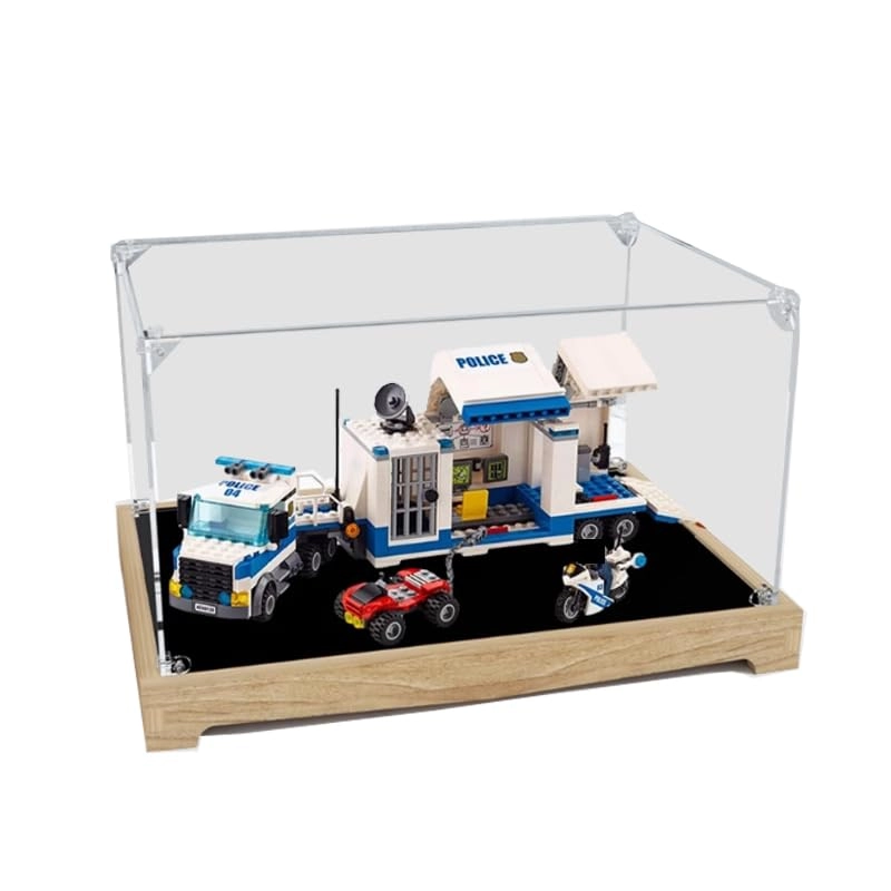 HCAEIOFJ Clear Acrylic Display Case - 60139 15.74x11.02x7.87in. Wood Bottom1