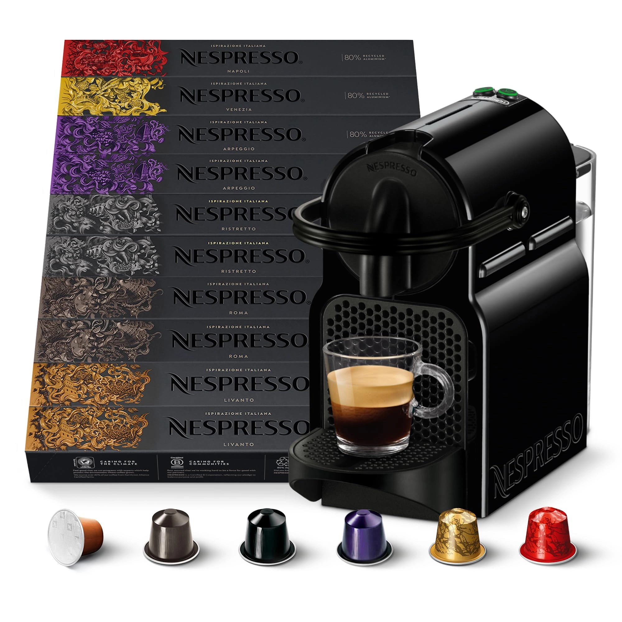 De'Longhi Appliances s.r.l Inissia EN80B + 100 Capsules