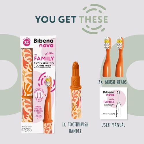 Family Sonic Toothbrush - Battery-Powered Replaceable Green