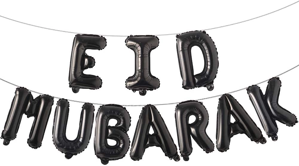 Eid Mubarak Foil Balloon Banner - 16" Silver Ramadan