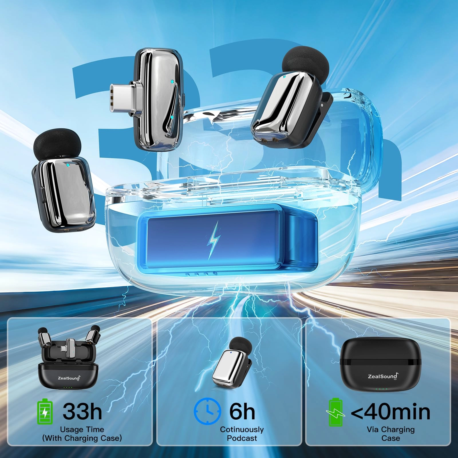 M6 Wireless+USB+Lightning Microphone