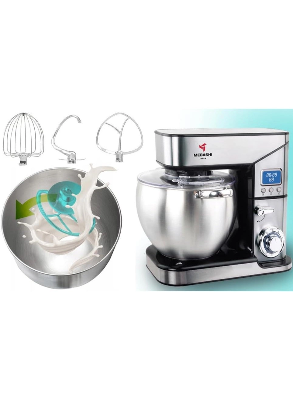 3-in-1 Stand Bowl Mixer - 10L 2000W