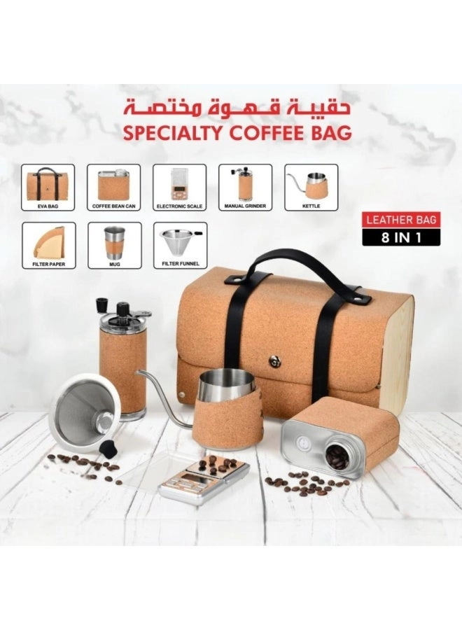 Portable Maker + Manual Grinder + Kettle + Scale + Travel Carry Bag + Mug + Filter Funnel + Filter Paper + Bean Can