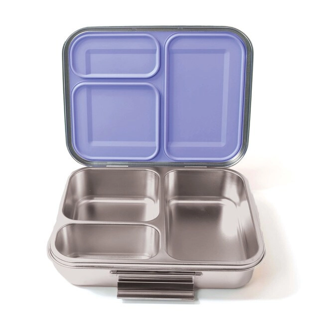 3 Compartment Bento Steel Lunch Box - 1750ml + Stainless Steel Water Bottle - 530ml