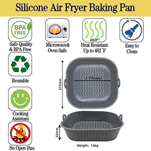 Air Fryer Silicone Pot - Aluminium, Plastic 2 x