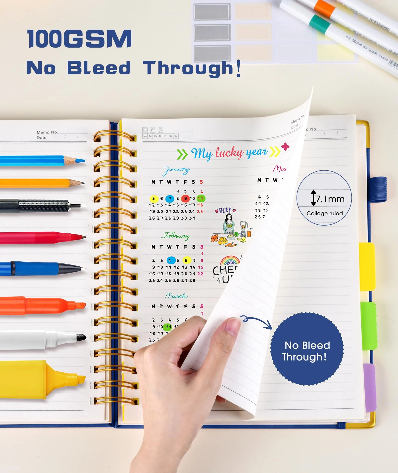 Spiral Notebook Large Hardcover - Lined 150 Sheets