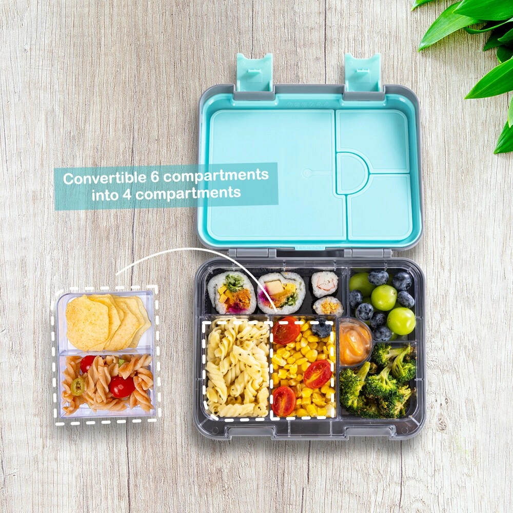 6 & 4 Convertible Bento Lunch Box - Butterfly Purple