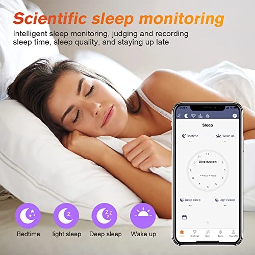 Fitness Tracker - Heart Rate Monitor Sleep Monitor 3ATM Waterproof