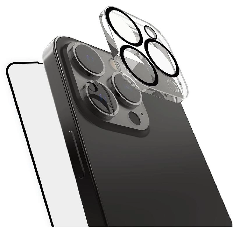 Raptic Clear Tempered Glass Screen Protector + Camera Lens Protector for iPhone 16 Pro