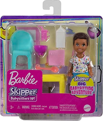 Skipper Small Doll and Accessories Playset - Toddler Boy Doll Table and Chairs 5 Accessories Ages 3+