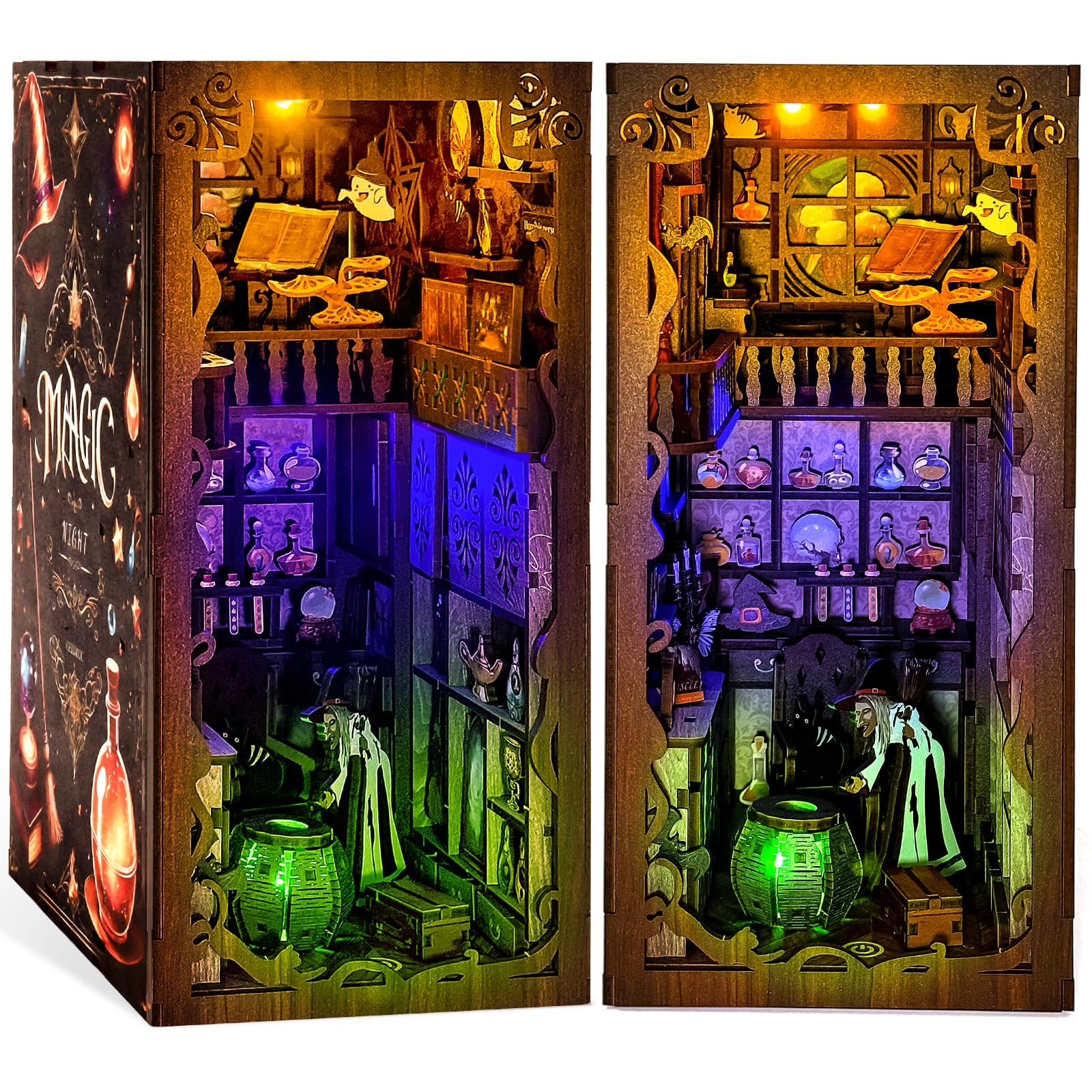 Fimeetoy Book Nook Kit - 9.1"x8.6"x5.4" LED Light