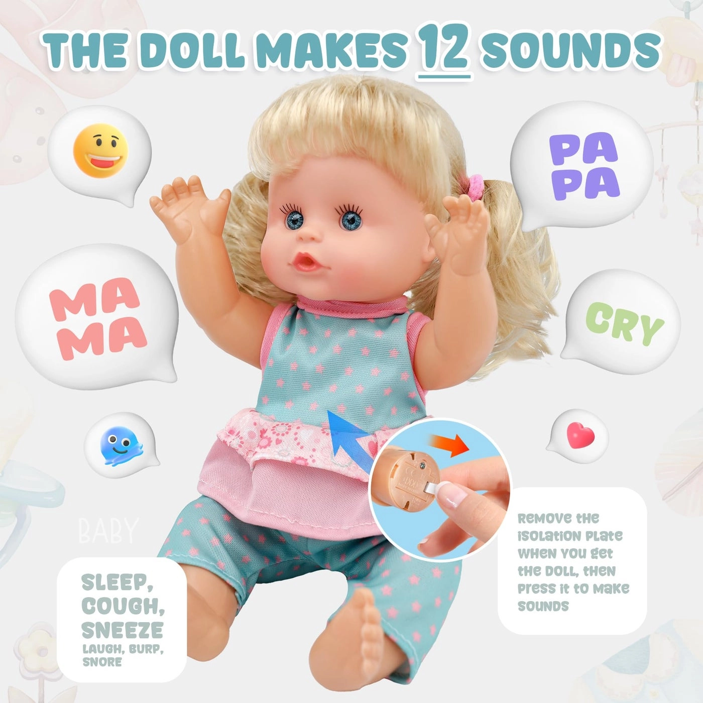Baby Doll - 12 inch Soft Vinyl Interactive Talking