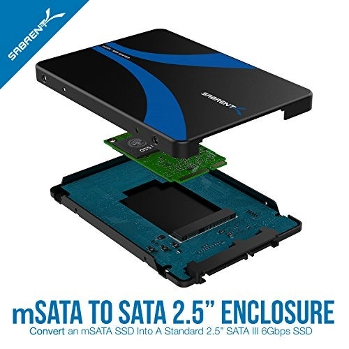 mSATA to 2.5 enclosure adapter - SATA III 6Gbps Aluminum