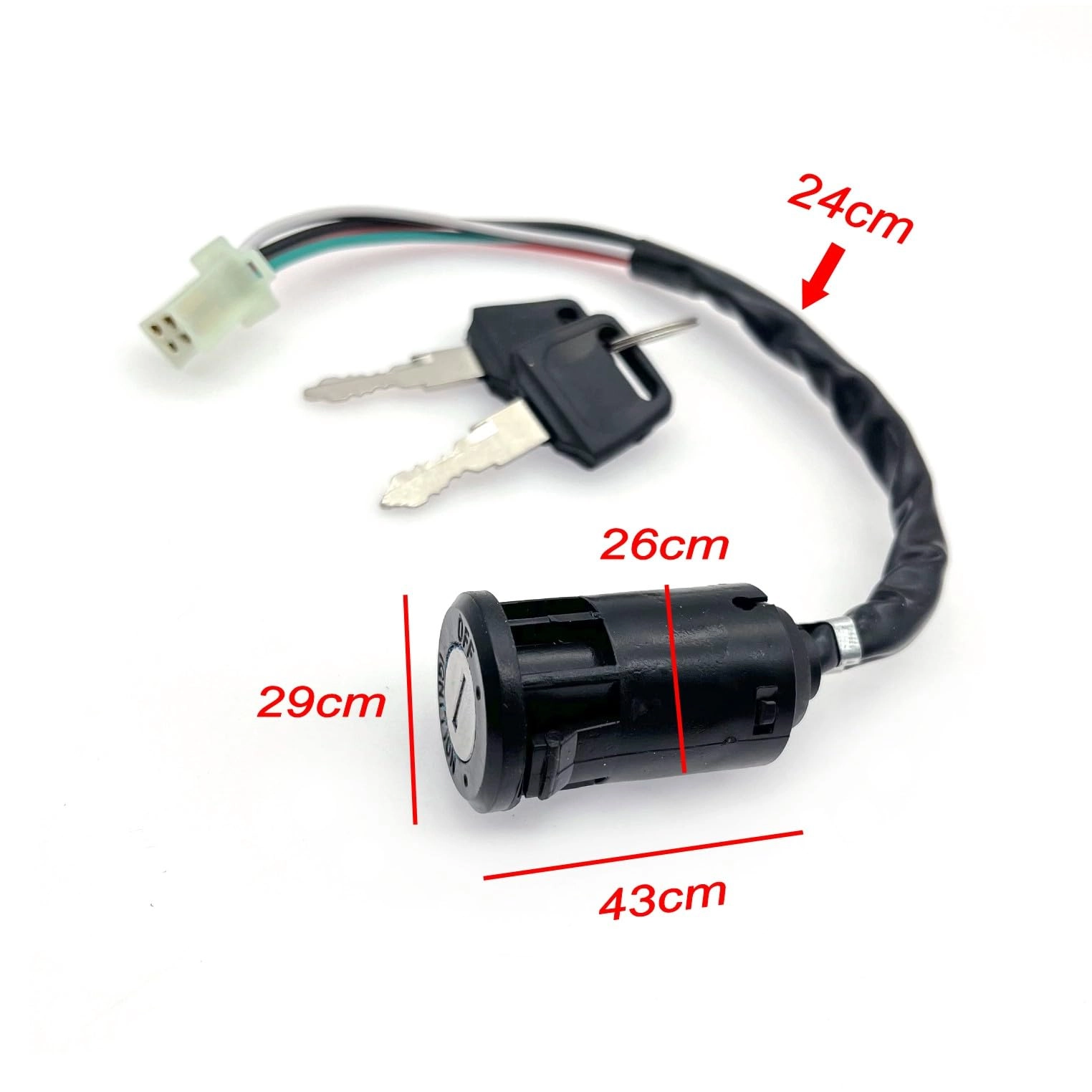 Ignition Key Switch - 4-way 2-position ON-OFF