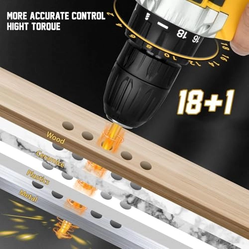 Cordless Screwdriver and Drill Machine - 2 x1.5Ah Battery