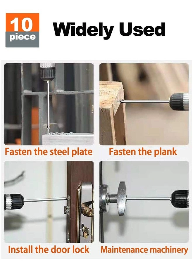 Hex Shank Screwdriver Bits Set - 10pcs 1/4 Inch Long Magnetic