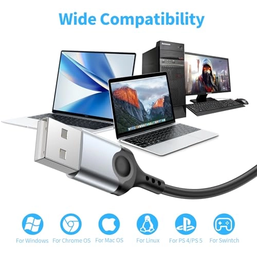 USB Computer Headphones - Wired Headset