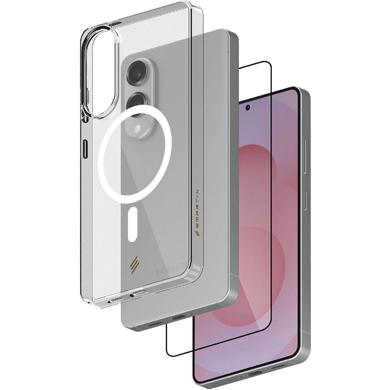 Clear Case + Screen Protector with MagSafe for Samsung Galaxy S25