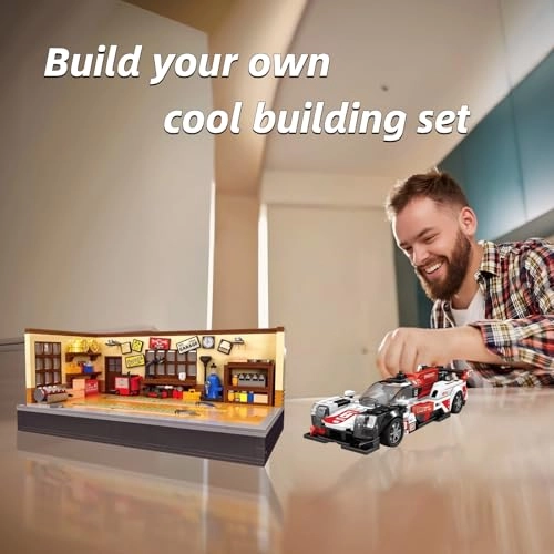 Retro Garage Building Set - Compatible with 8-Stud Chassis