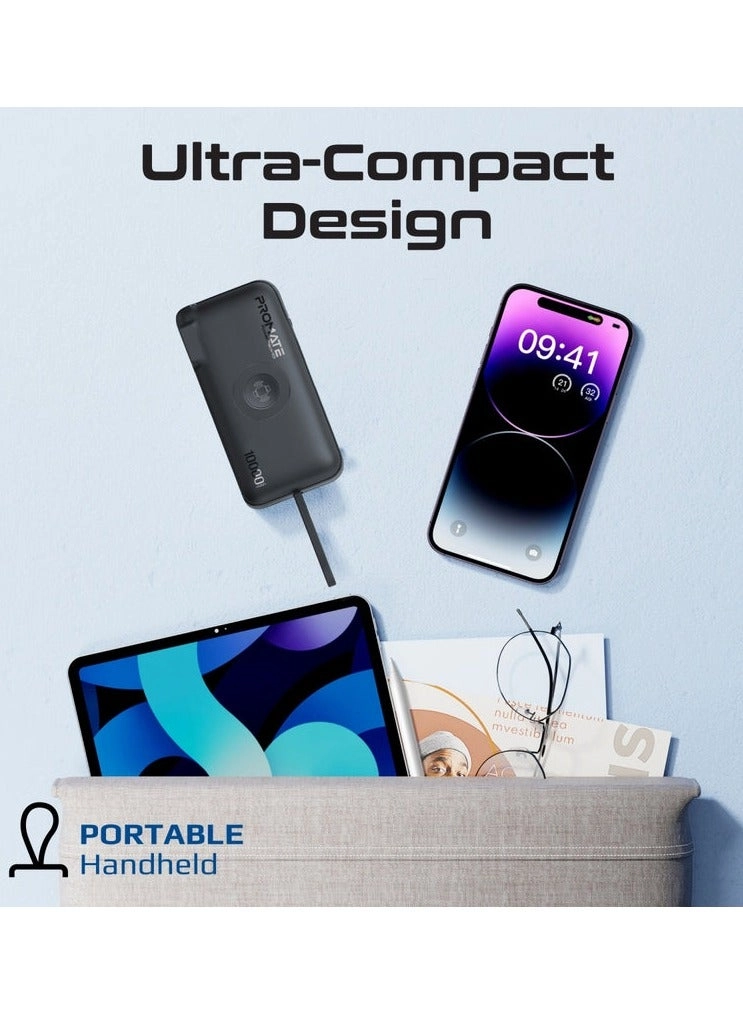 Ultra-Compact Wall Charging Power Bank - 10000mAh 22.5W Fast charging