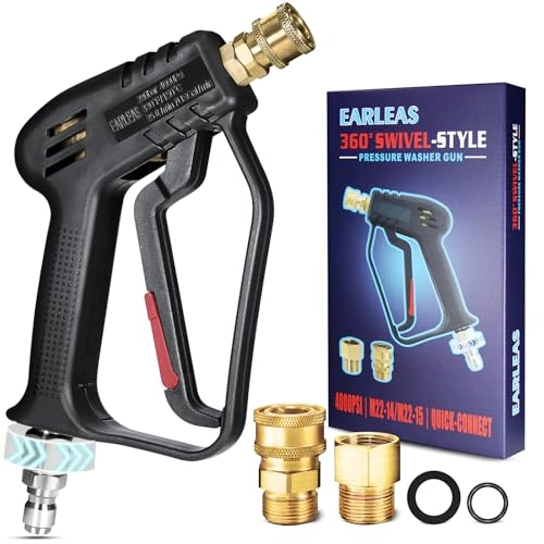 EARLEAS Short Pressure Washer Gun - 360 Swivel 4000 PSI