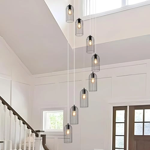 Caged High Ceiling Chandelier